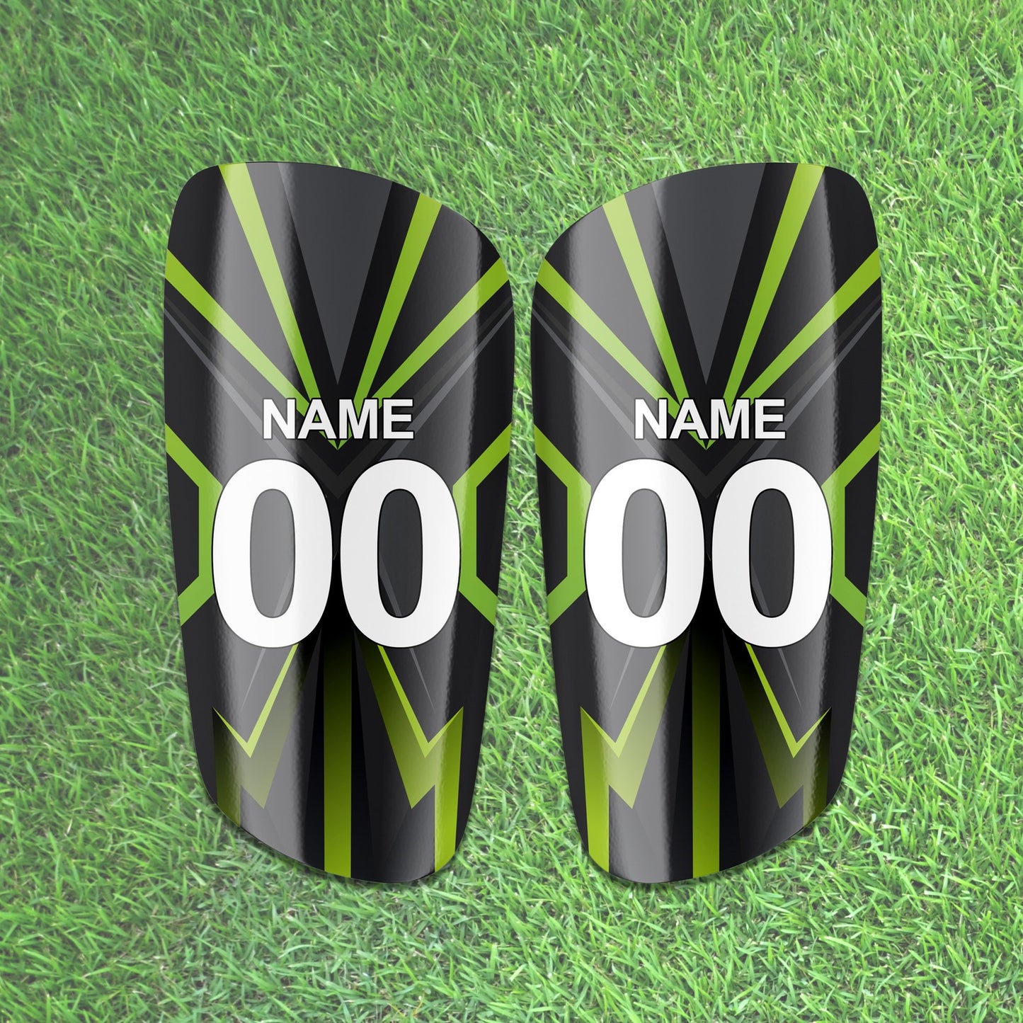 Green and Black Cyber Sports Shin Pads - Noons UK