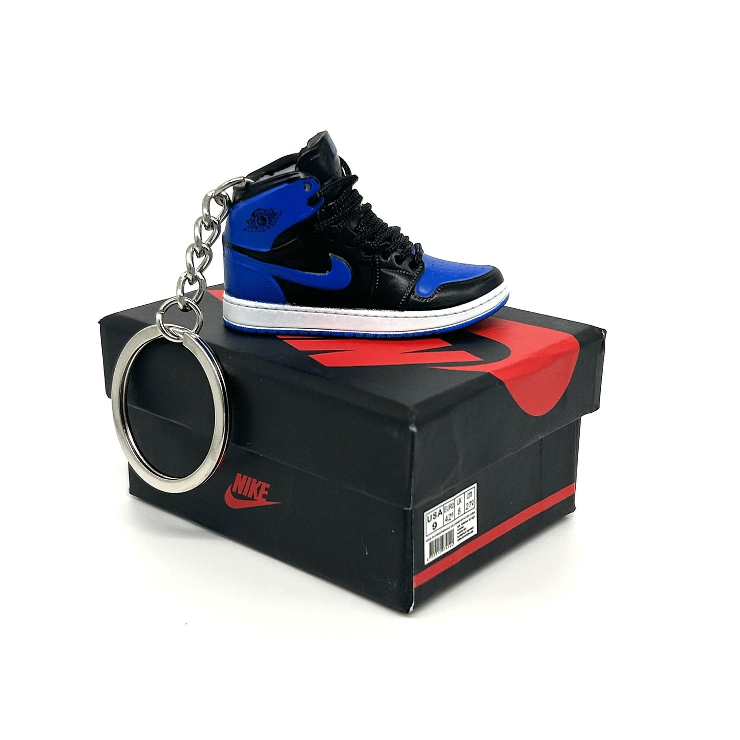 Mini 3D Jordan Sneaker Keyring - Black & Blue - Noons UK