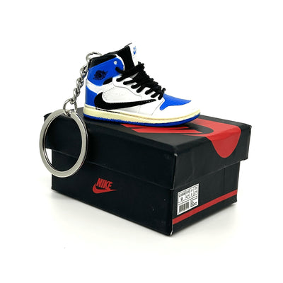 Mini 3D Jordan Sneaker Keyring - Blue & White - Noons UK
