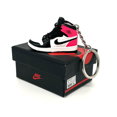 Mini 3D Jordan Sneaker Keyring - Bright Pink with Black Tick - Noons UK