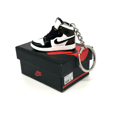 Mini 3D Jordan Sneaker Keyring - Brown and White - Noons UK