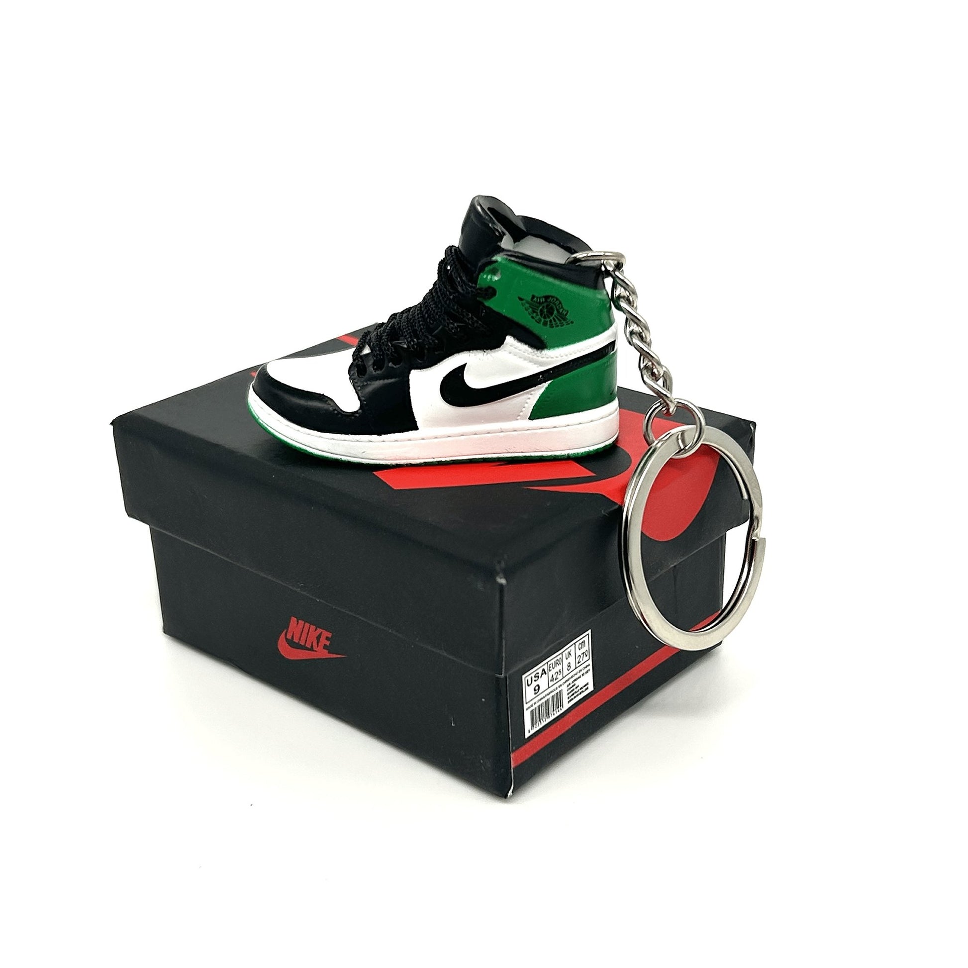 Mini 3D Jordan Sneaker Keyring - Green with Black Tick - Noons UK