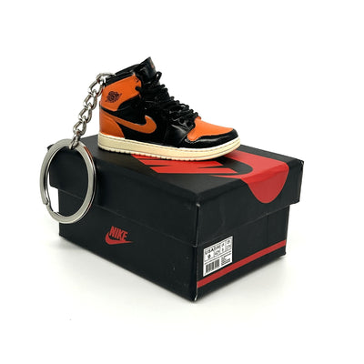 Mini 3D Jordan Sneaker Keyring - Orange & Black - Noons UK