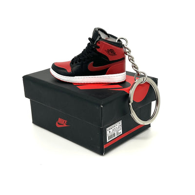 Mini 3D Jordan Sneaker Keyring - Red & Black - Noons UK
