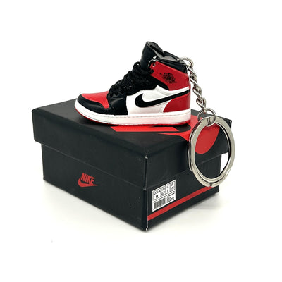 Mini 3D Jordan Sneaker Keyring - Red, White and Black. - Noons UK