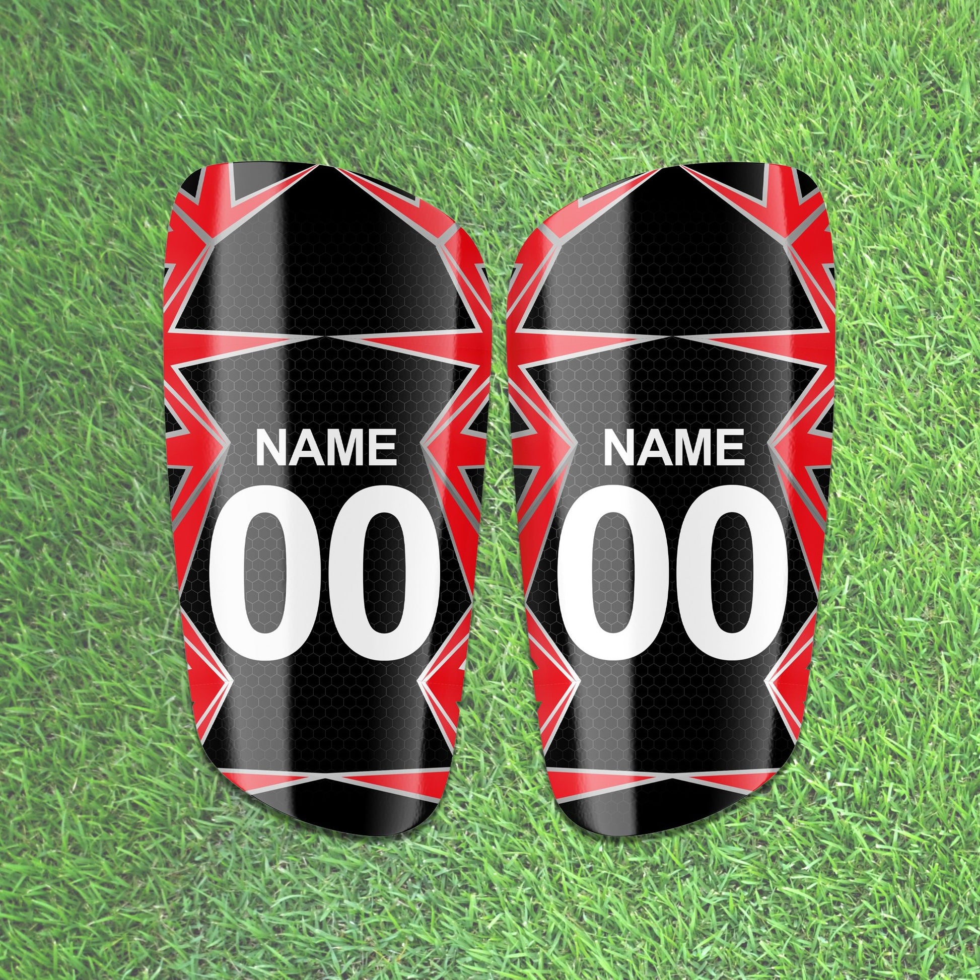 Red and Black Machine Sports Shin Pads - Noons UK